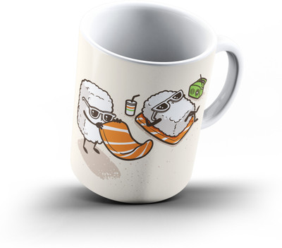 

Ucard Sushi Gold367 Bone China, Ceramic, Porcelain Mug(325 ml), Multicolor