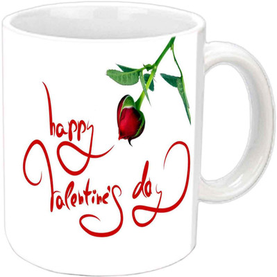 

Raj Laxmi Valentine propose red rose white Ceramic Mug(383 ml)