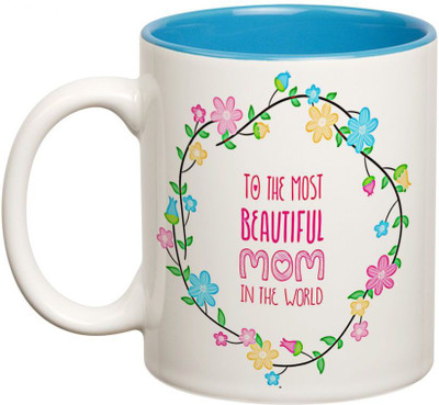 

Prithish Most Beautiful Mom Double Color Ceramic Mug(330 ml), Multicolor