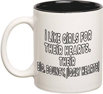 

Prithish I Like Girls For Their Hearts Double Color Ceramic Mug(330 ml), Multicolor