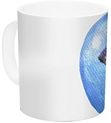 

Kess InHouse InHouse Theresa Giolzetti Blueberry Blue White Ceramic Coffee, 11 oz, Multicolor Ceramic Mug(60 ml)