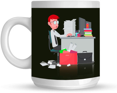 

HuppmeGift Busy White Ceramic Mug(350 ml)