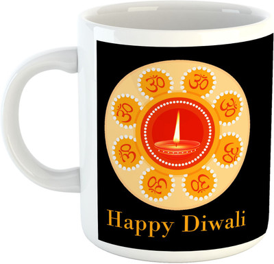 

Deeher Gifts Happy Diwali Design40 Ceramic Mug(330 ml), Multicolor