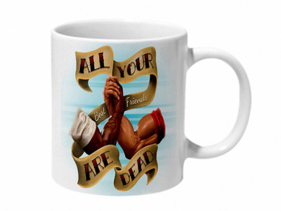 

Mooch Wale Manly Handshake Best Friends Arnold And Carl Ceramic Mug(325 ml), Multicolor