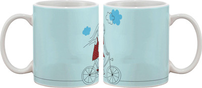 

Artifa Girl On Bicycle Porcelain, Ceramic Mug(350 ml), Multicolor