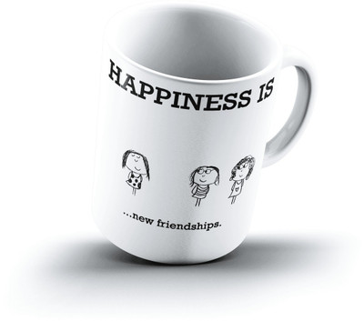 

Ucard Happiness Is1874 Bone China, Ceramic, Porcelain Mug(325 ml), Multicolor