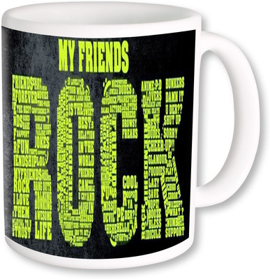 

PhotogiftsIndia Rocking Friend Coffee Ceramic Mug(350 ml), Multicolor