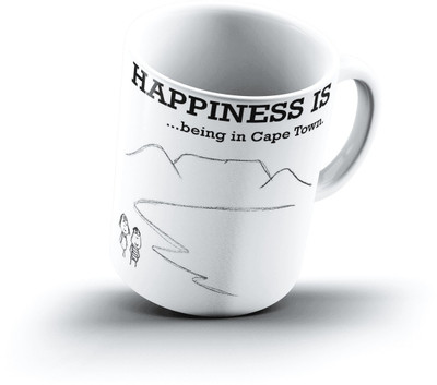 

Ucard Happiness Is1154 Bone China, Ceramic, Porcelain Mug(325 ml), Multicolor