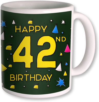 

PhotogiftsIndia 42nd Happy Birthday Coffee Ceramic Mug(350 ml), White