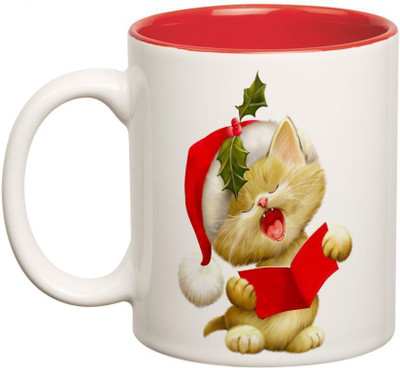 

Prithish Cat Reading Double Color Ceramic Mug(330 ml), Multicolor
