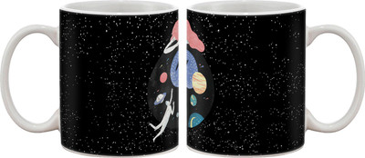 

Artifa Planets, Boy And Girl Artistic Porcelain, Ceramic Mug(350 ml), Multicolor