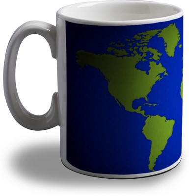 

Artifa Green And Blue World Porcelain, Ceramic Mug(350 ml), Multicolor