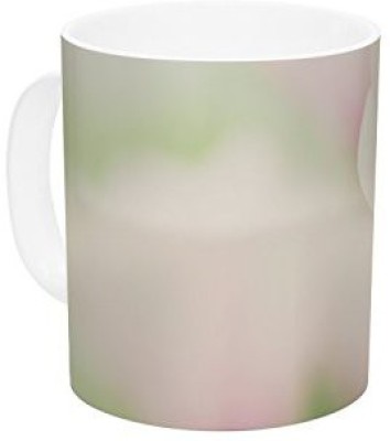 Kess InHouse InHouse Laura Evans A Pink Magnolia Green Ceramic Coffee, 11 oz, Multicolor Ceramic Mug(60 ml) at flipkart
