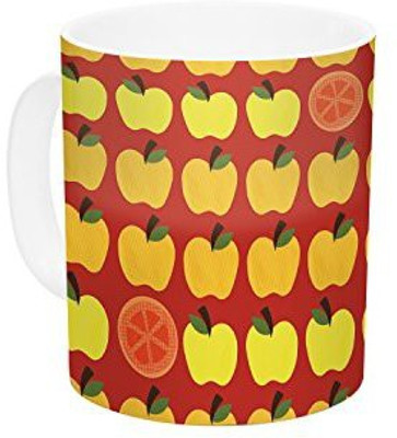

Kess InHouse InHouse Jane Smith Seasons Autumn Orange Red Ceramic Coffee, 11 oz, Multicolor Ceramic Mug(60 ml)