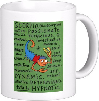 

Exoctic Silver Zodiac Signs Zxc Scorpio Ceramic Mug(300 ml), Multicolor