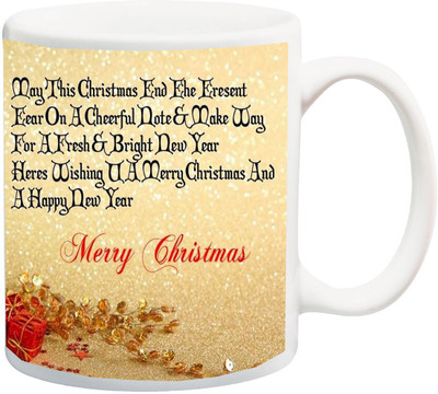 

ME&YOU Gift For family/Relative/friend;May this christmas merry printed Ceramic Mug(325 ml), Multicolor