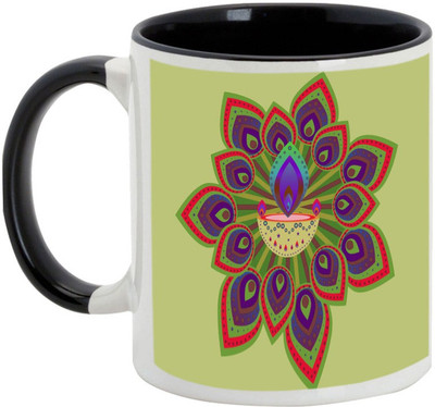 

AllUPrints Gifts For Deepawali - Prosperous Happy Diwali Design 17 Ceramic Mug(325 ml), Black