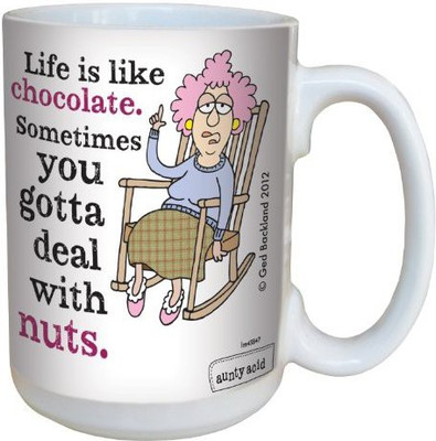 

Tree-Free Greetings Greetings lm43847 Hilarious Aunty Acid Nuts by The Backland Studio Ceramic, 15-Ounce Ceramic Mug(60 ml), Multicolor