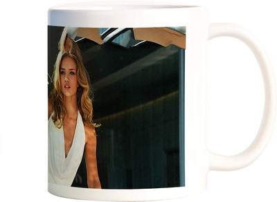 

Rangeele Inkers Beautiful Girl On Car Ceramic Mug(300 ml), Multicolor