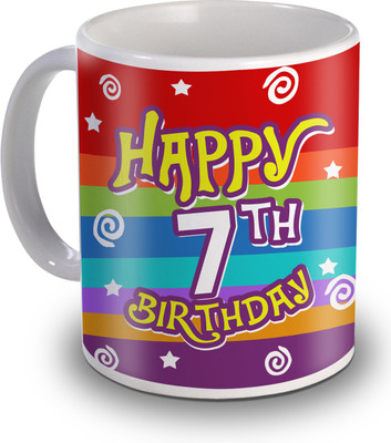 

SKY TRENDS 7th Happy Birthday Gifts Ceramic Mug(350 ml), White