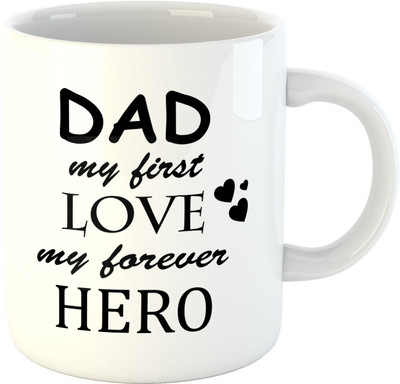 

Deeher Gifts Dad My First Love Forever Hero Ceramic Mug(350 ml), Black;white