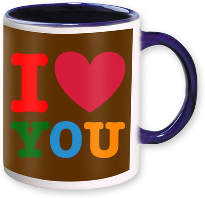 

Heyworlds i love u valentine gifts Ceramic Mug(325 ml), Multicolor