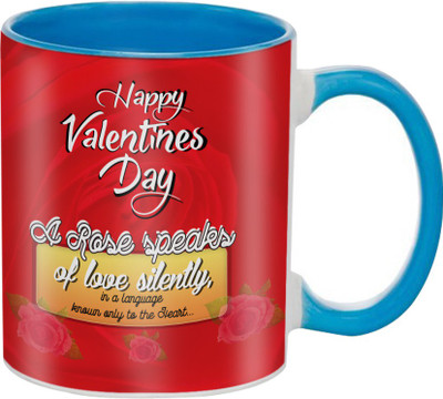 

SKY TRENDS Great Romantic Love Best Gifts For Valentine Day For Girlfriend Boyfriend Fiance Wife Husband, Anniversary,Christmas, Design 005 Ceramic Mug(325 ml), Blue