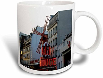 

3dRose mug_38327_2 The Infamous Moulin Rouge Before Another Night of Amazing Shows Ceramic, 15 oz, White Ceramic Mug(60 ml), Multicolor