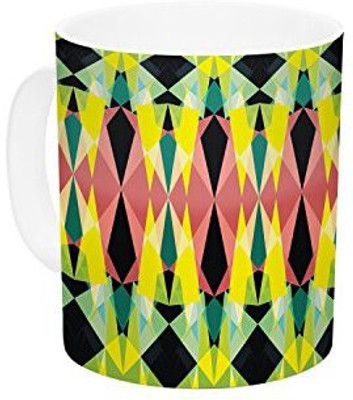 

Kess InHouse InHouse Akwaflorell T-Vision Ceramic Coffee, 11 oz, Multicolor Ceramic Mug(60 ml)