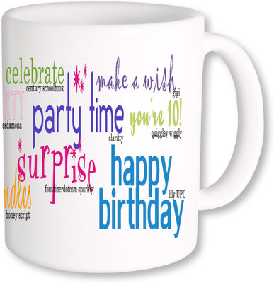 

PhotogiftsIndia Happy Birthday Gifts 19 Ceramic Mug(325 ml), Multicolor