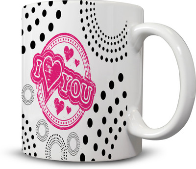 

Ackme Design I Love You Ceramic Mug(325 ml), Multicolor