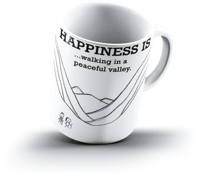 

Ucard Happiness Is1249 Bone China, Ceramic, Porcelain Mug(325 ml), Multicolor