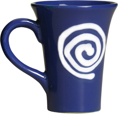 

caffeine Coffee inblue & White Doodle Platform (Set of 1) Ceramic Mug(400 ml), Blue;white