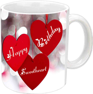 

Raj Laxmi Happy B'day Sweetheart White Ceramic Mug(3.5 ml)