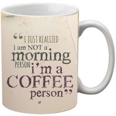 

Maison N Mode I Just Realized Coffee Ceramic Mug(330 ml), Multicolor