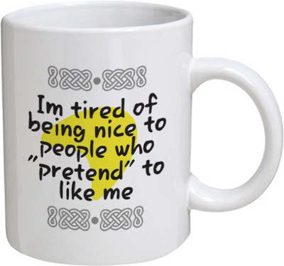 My Bestow Like Me - MyBestow White Plain Coffee Ceramic Ceramic Mug(320 ml), Multicolor