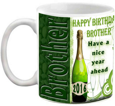 

EFW HAPPY BIRTHDAY BROTHER - HAVE A NICE YEAR AHEAD Ceramic Mug(325 ml), White