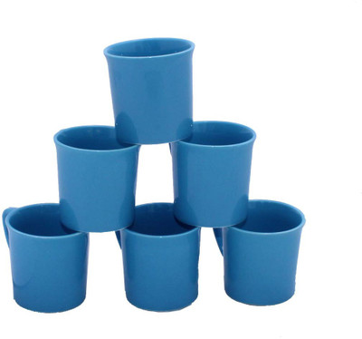 

Aarzool Small Pipe shape cups Ceramic(Blue, Pack of 6)