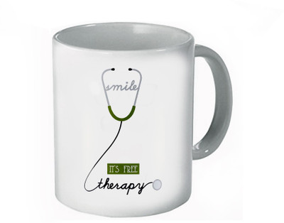 

My Bestow Therapy White Plain Coffee Ceramic Mug(320 ml), Multicolor