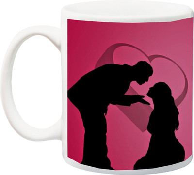 

ME&YOU Gift for Husband/Wife/Boyfriend/Girlfriend/lover;Rose Day My Heart to you is given Printed Ceramic Mug(325 ml), Multicolor