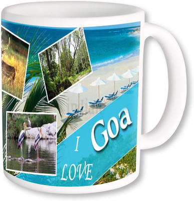 

PhotogiftsIndia I Love Goa With Collarge Ceramic Mug(325 ml), Multicolor