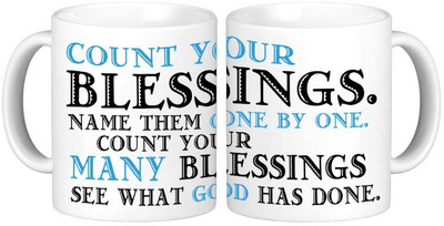

Shopmillions Count Your Blessings Ceramic Mug(300 ml), White