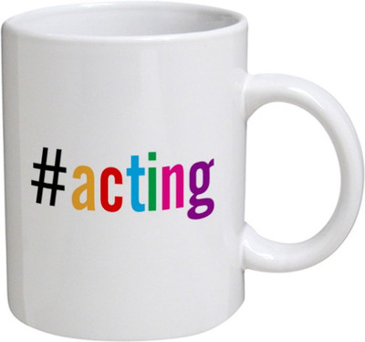 

Disginer Cases Acting - MyBestow White Plain Coffee Ceramic Ceramic Mug(320 ml), Multicolor