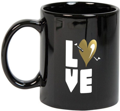 

Prithish Love & Kisses Black Ceramic Mug(330 ml)