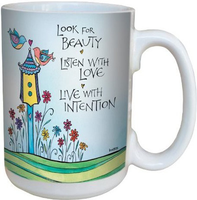 

Tree-Free Greetings Greetings lm43926 Look for Beauty by Joanne Fink Ceramic with Full-Sized Handle, 15-Ounce Ceramic Mug(60 ml), Multicolor