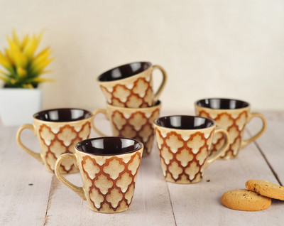 

Buono Casa SWCM713 Porcelain(Brown, Pack of 6)