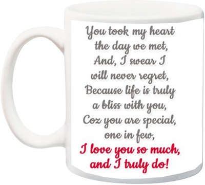 

ME&YOU Gift for Valentine's Day,Anniversary,Birthday Ceramic Mug(325 ml), Multicolor