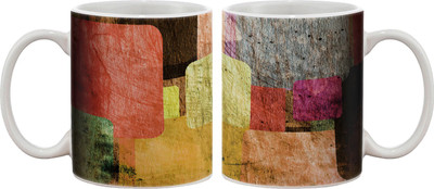 

Artifa Grunge Square Pattern Porcelain, Ceramic Mug(350 ml), Multicolor