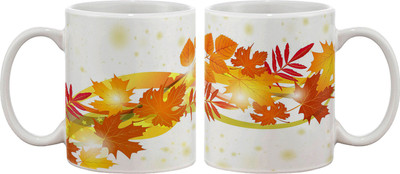 

Artifa Autumn Leaves Falling Porcelain, Ceramic Mug(350 ml), Multicolor