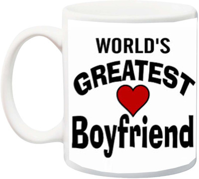 

ME&YOU Valentine's Day Gift ; World's Coolest Dude My Boy Friend Black Font Print With Head Printed Ceramic Mug(325 ml), Multicolor